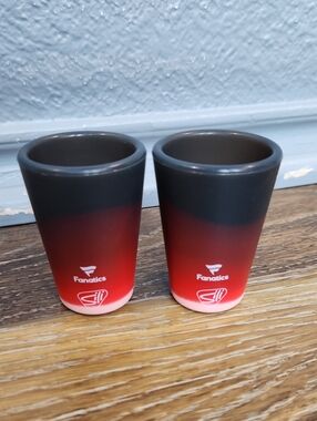 2 NWOT Silipint 1.5 oz Volcano Silishot Shot Glasses Red Black Ombre